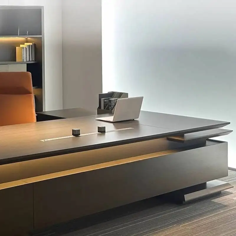 مكتب تنفيذي أسود قوي بني رخيص حديث فاخر مكتب تنفيذي أدراج أثاث مساحات صغيرة من الخشب