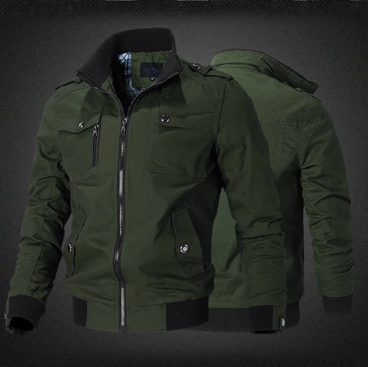 Bomber Jacket Men Fashion Casual Windbreaker Jacket Coat Men 2025 Spring Autumn New Hot Outwear Stand Slim Military Jacket Mens