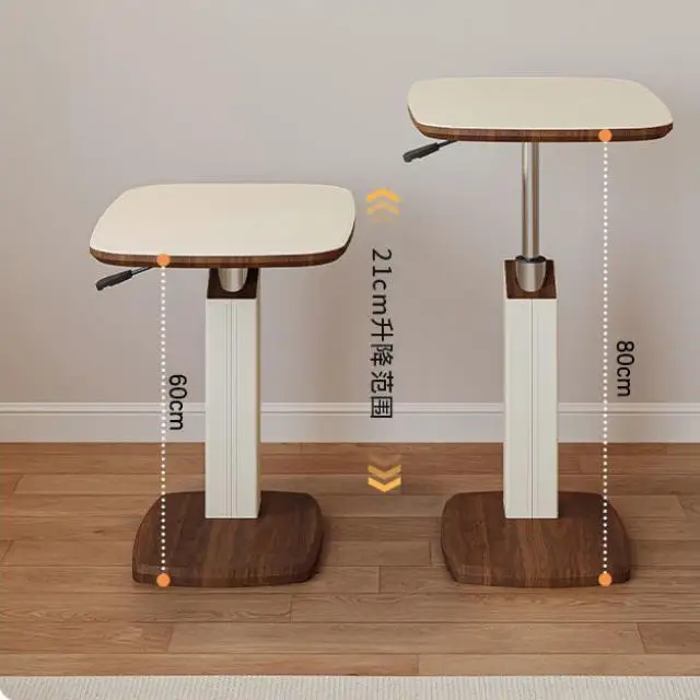 Movable Bedside Table Adjustable Height Sofa Side Table Antique Laptop Computer Desk Rolling Coffee Table Storage Rack