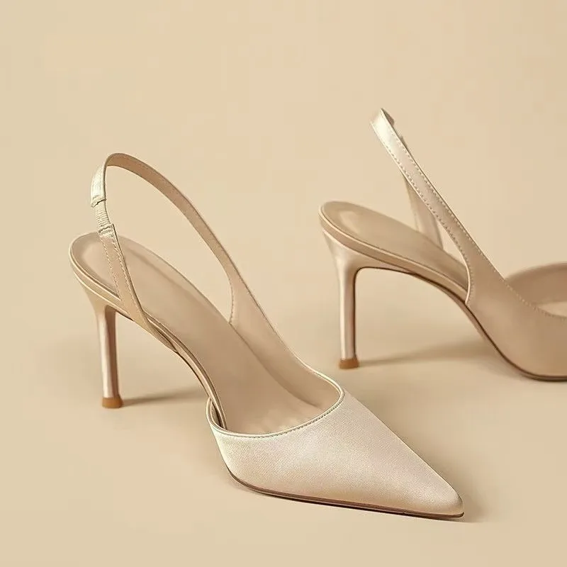 

Baotou Sandals Women's Summer New French Temperament Stiletto Wear Outside Back Trip Strap High Heels