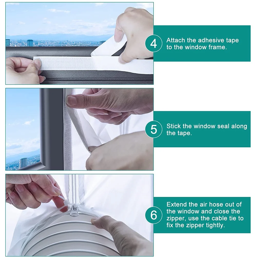 A61T-Hung Window Seal for Portable Air Conditioner, AC Unit Window Vent Kit, Easy to Install,Hose Kit for Tumble Dryer