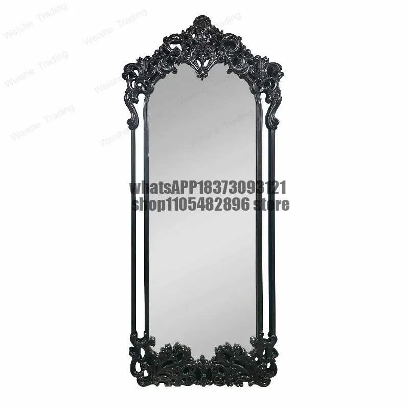 European retro floor mirror, French engraved full-body mirror, girls' bedroom light luxury vanity mirror, American classical