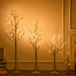 LED Birch Tree Lights White Birch Tree Lamp Christmas Tree Luminous Creative DIY Lamps New Year Warm Light Decorations for Home