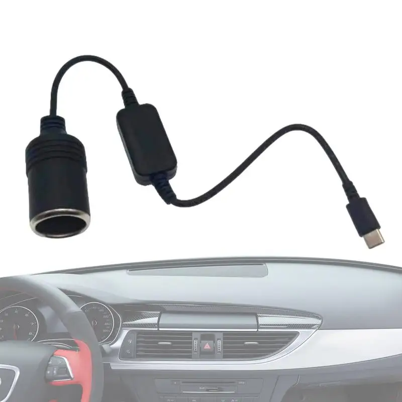 USB C To 12V Adapter Portable USB C Adapter To Stable Socket Adapter Max 12W Female Converter Cable For GPS Car LED Light Strips