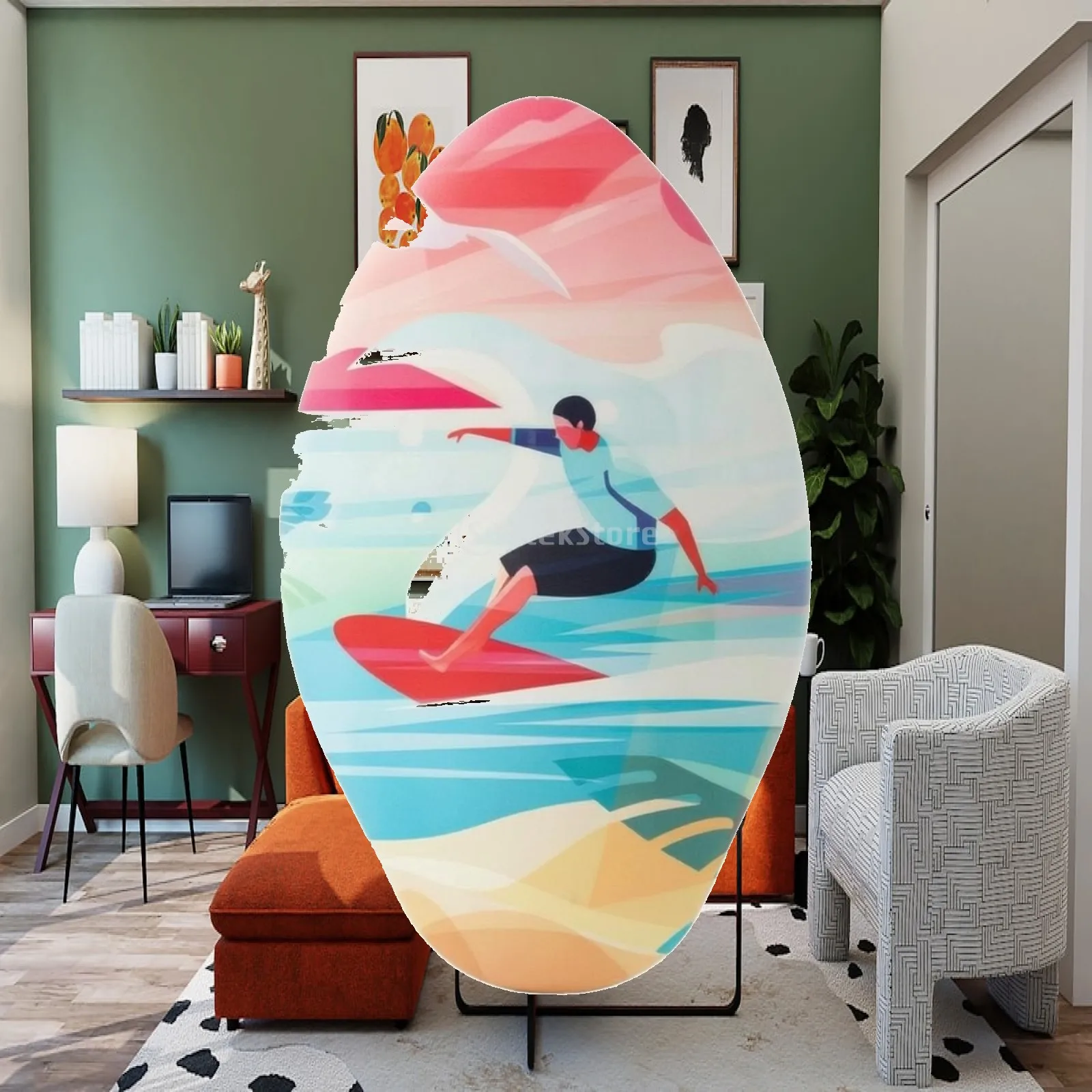 Wave-Riding Practice Board Lightweight Wooden Balance Board Sports Equipment Portable Low-Impact for Surfers