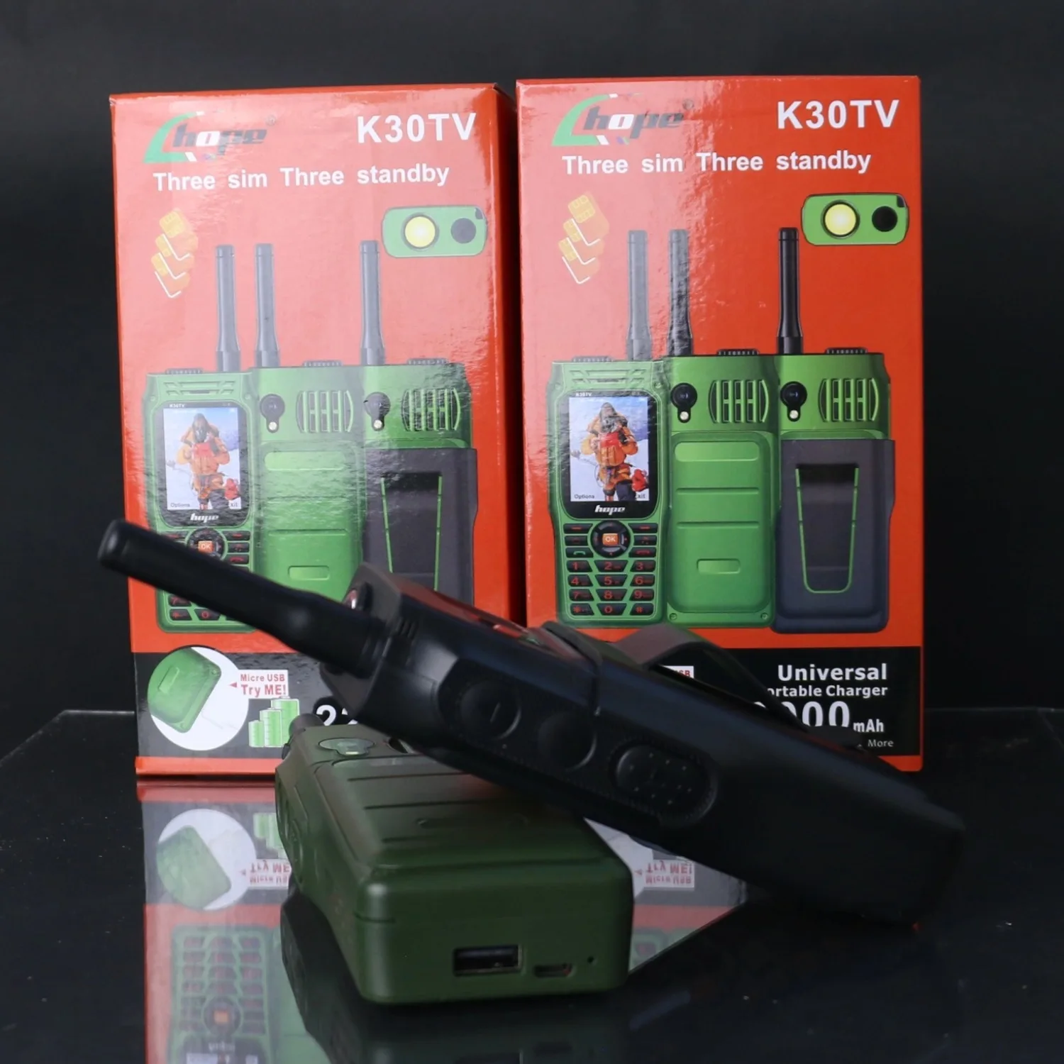 هاتف متين رخيص الثمن مع بنك الطاقة إشارة قوية بصوت عال وظيفة التلفزيون صوت سحري مصباح يدوي مزدوج 3 SIM 2G GSM بطارية كبيرة #4