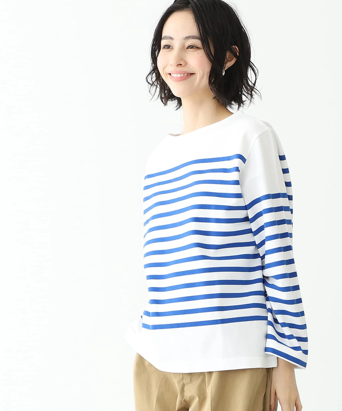 

Loose Long Sve Striped T-irt Boy's College Sle One-oulder T-irt Cotton Casual Women's Faion Spring 202