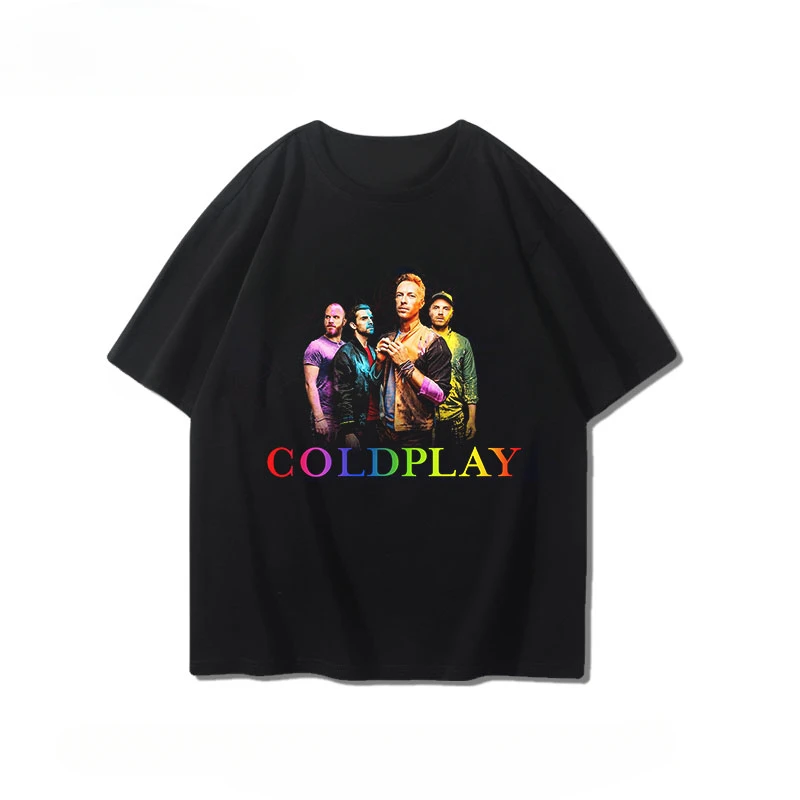 تي شيرت Coldplay بأكمام قصيرة للأولاد والبنات صيفي لندن بديل Rock للأولاد والبنات مطبوع عليه رسومات كاجوال من القطن