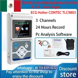 Genuine CONTEC TLC 9803 3 Channels ECG Holter, EKG Holter, Dynamic ECG Monitor System, 24 hours ECG Recorder TLC9803