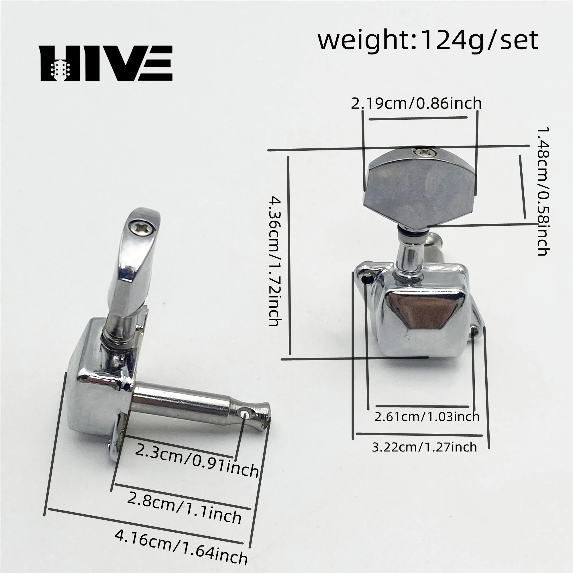 Wholesale High-Quality Folk Guitar Tuning Pegs 3R3L Metal Long-Tail Hole Semi-Closed Guitar Tuning Peg Guitar Accessories
