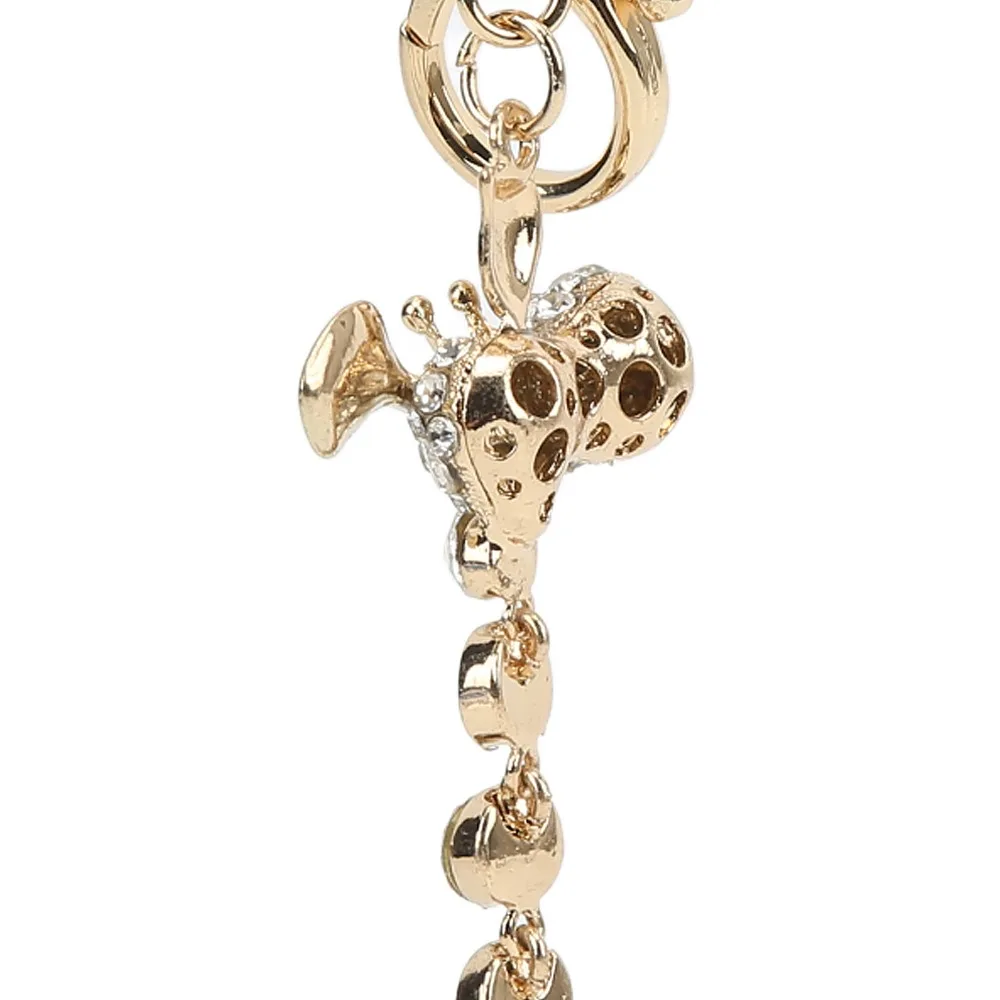 1pcs Sparkly Zinc Alloy Giraffe Keychain Metallic Luster Shiny Rhinestones Animal Keychain Rhinestone Keyring Accessory