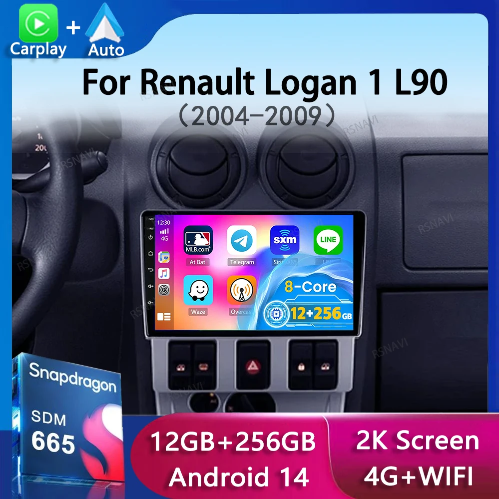 

Android 14 Car Radio For Renault Logan 1 L90 2004 - 2009 Navigation GPS Multimedia Player video Stereo carplay Auto WiFi+4G BT