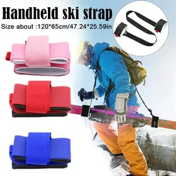 Black Nylon Adjustable Ski Handle Strap Bag Skiing Bag Adjustable Pole Shoulder Hand Carrier Lash Straps Porter Hook Loop