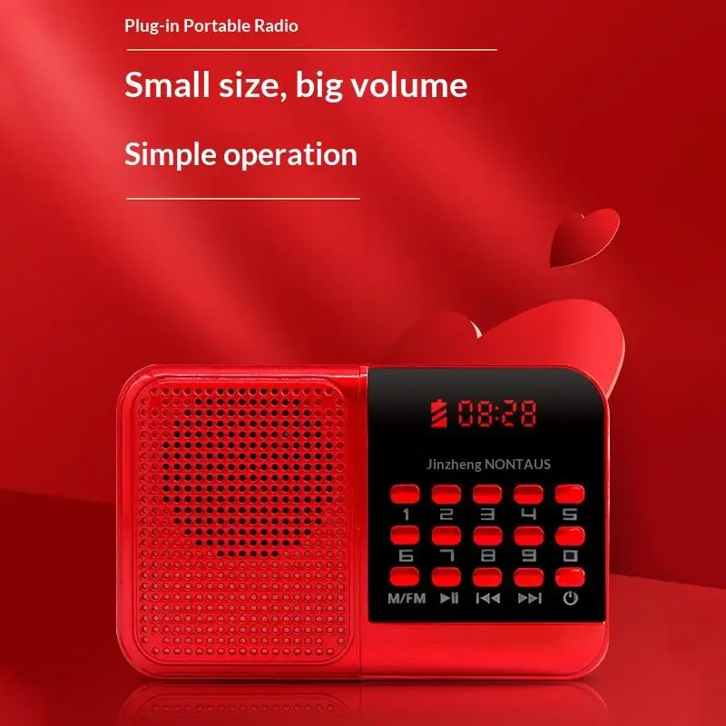 Handheld Rechargeable Digital USB MP3 Player Portable Radio Music Player Speaker Devices Supplies With LED Display Radio