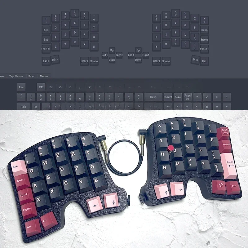 Corne YK-Y56 Red Dot Split Keyboard Kit Wired Custom Hot Swap Ergonomic Gaming Mechanical Keyboard Kit ThinkPad Pointing Stick