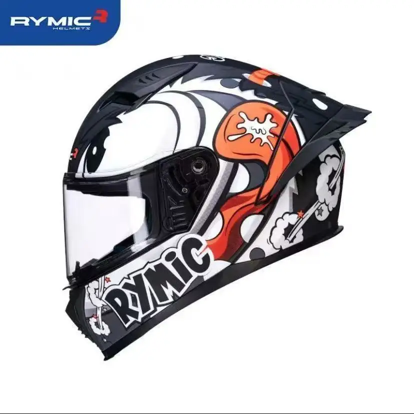 RYMIC SR6Helmet Motorcycle Track Full Helmet Imitation Racing Locomotive Men's and Women's Running Riding Casco Moto Casco Perro