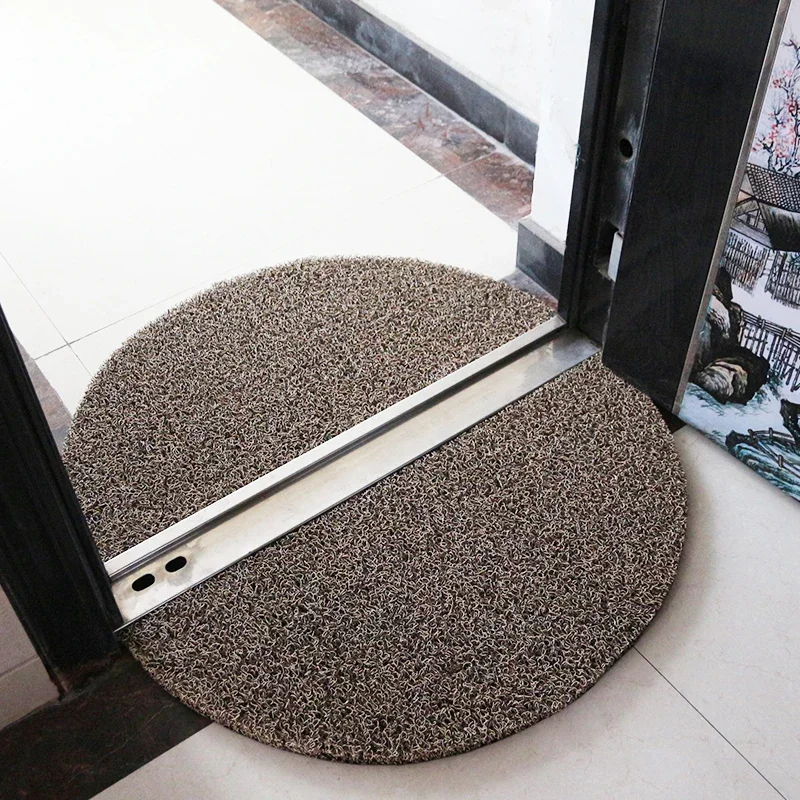 Thick Half-round Door Mats Outdoor Antiwear PVC Waterproof Anti Slip Bathroom Rugs and Carpets Gray Red Hallway Entrance Doormat