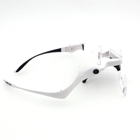 Head Magnifying Glass with 4 LED Light Head Mount Magnifier Glasses 5 Detachable Lens 1X 1.5X 2.0 X 2.5X 3.5X for Reading Repair