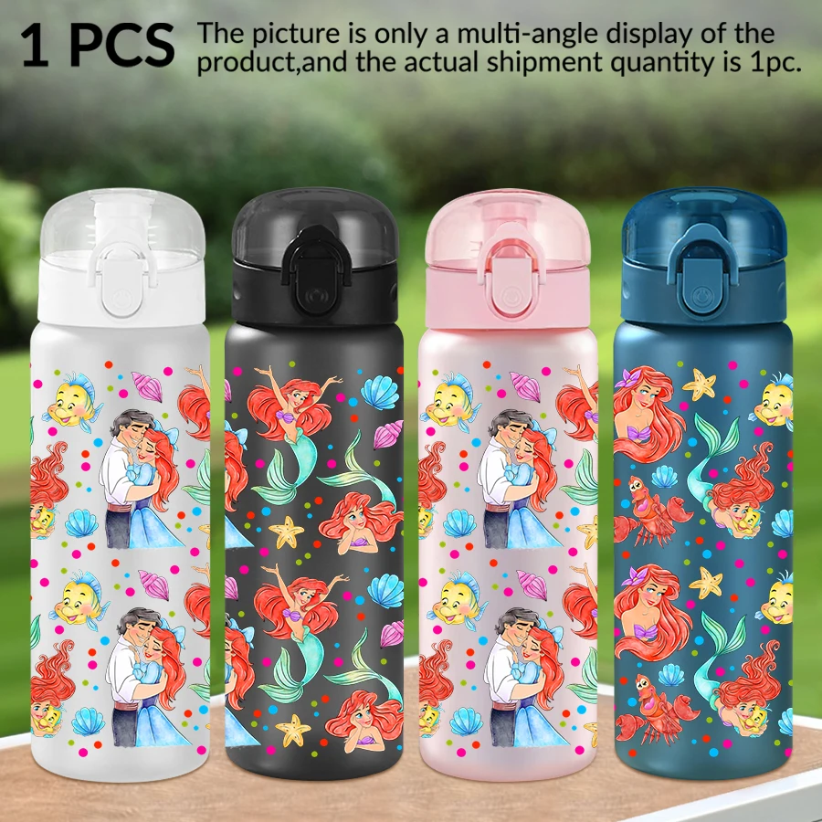 

1Pc Disney, Mermaid, Prince pattern 26oz plastic water bottle, outdoor sports water cup birthday/back to school gift