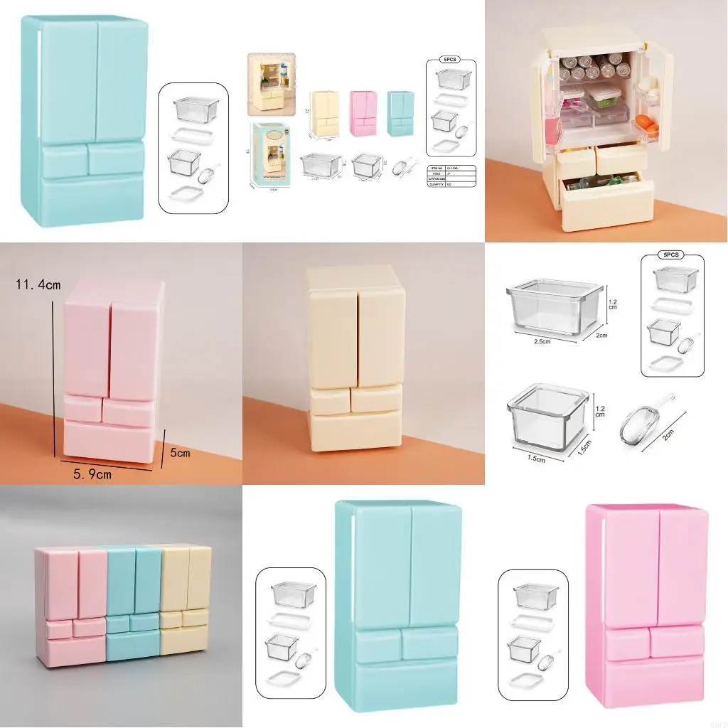 Giocattolo mobili modello frigorifero in miniatura realistico per ambientazioni fantasiose case delle bambole