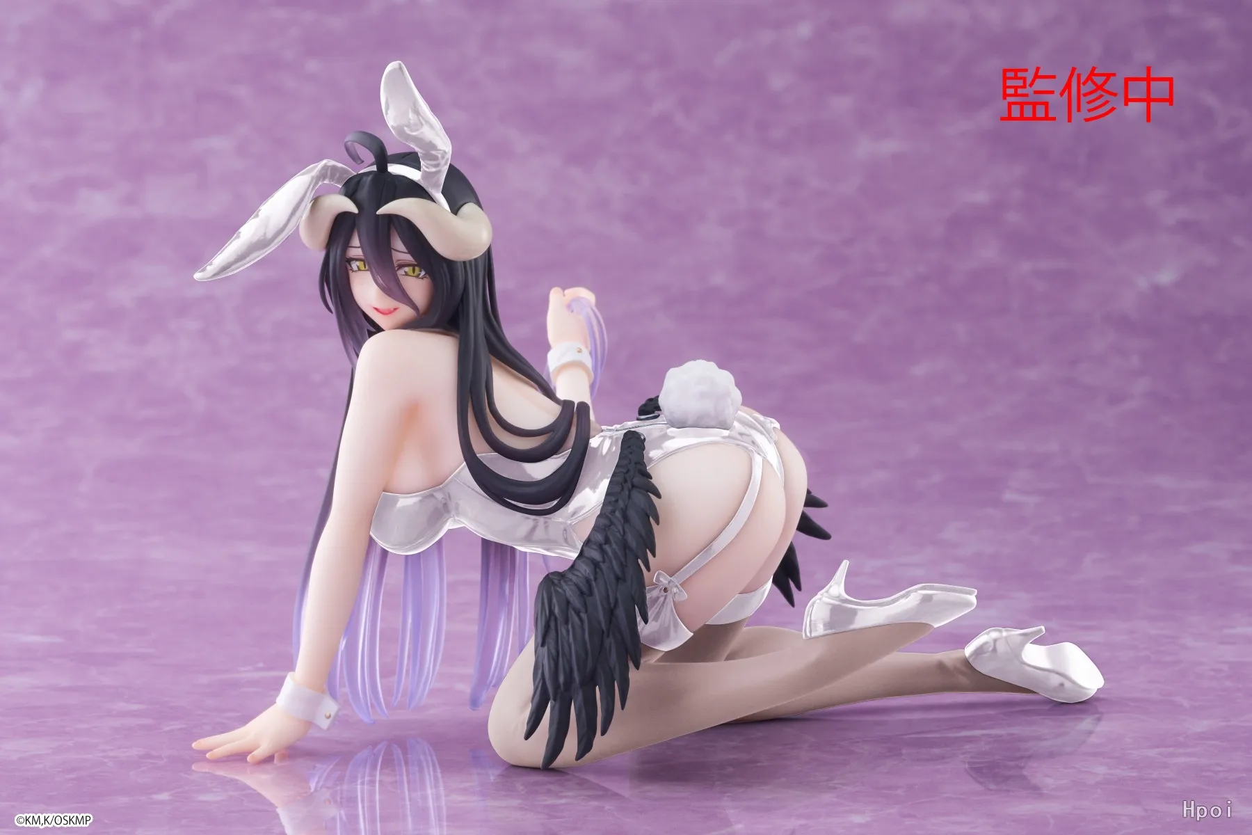 12CM Anime Overlord Albedo Figure Cute Table Pottery Bunny Girl Style Ver Kneeling Model Toy Doll Action Figure