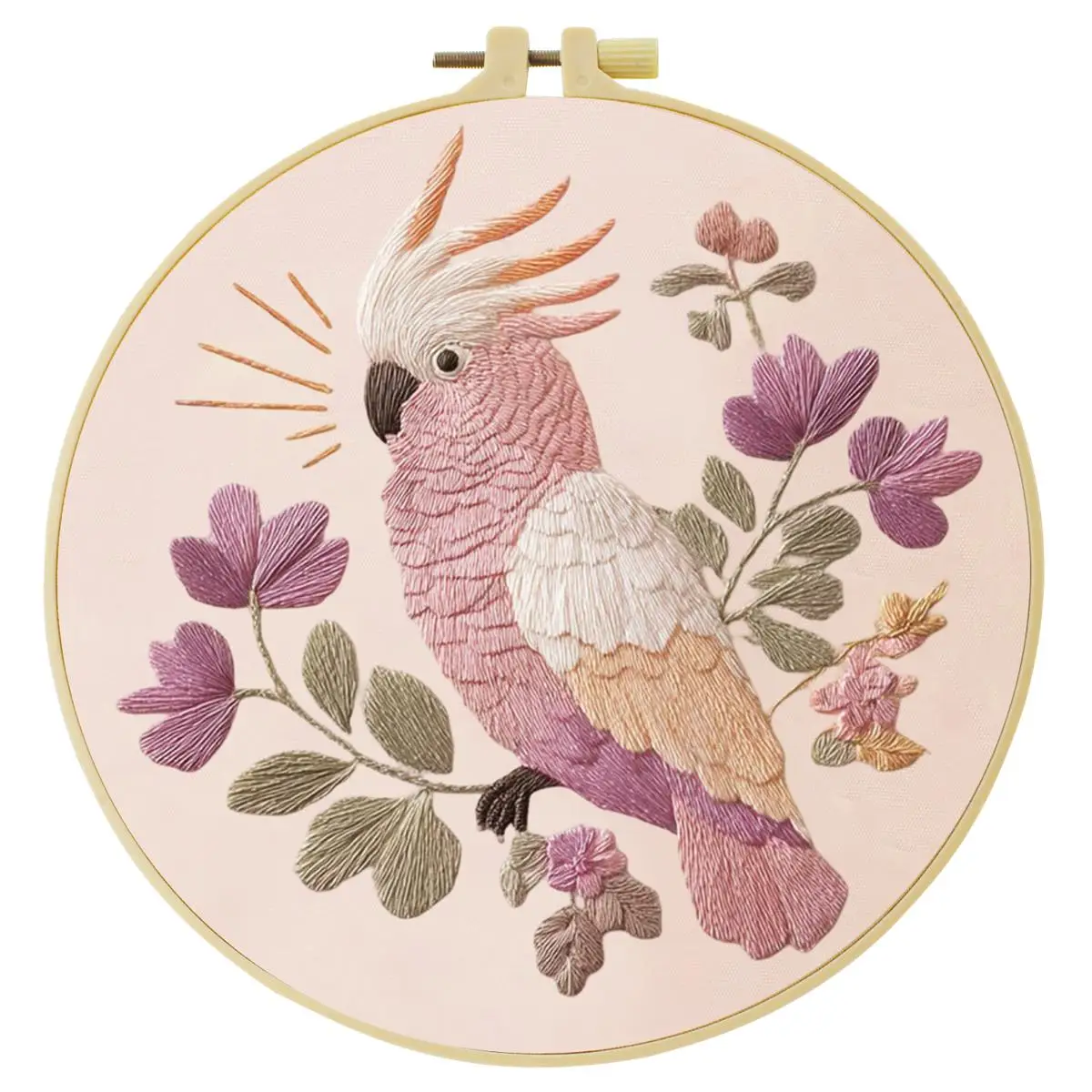 1 Stück 20X20CM/15X15CM 7,87/6,3 Zoll Schönes Vogel-Stickerei-Starter-Kit DIY-Kit DIY-Stickerei-Set für Anfänger – Detail 2