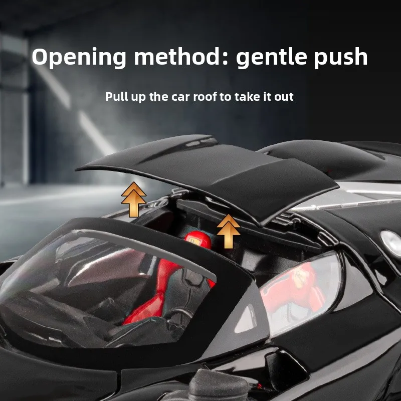 1:22 스케일 SP3 스포츠카 - 합금 풀백 장난감, 플라잉 윙 도어 및 음향광학 효과, 시뮬레이션 자동차 모델