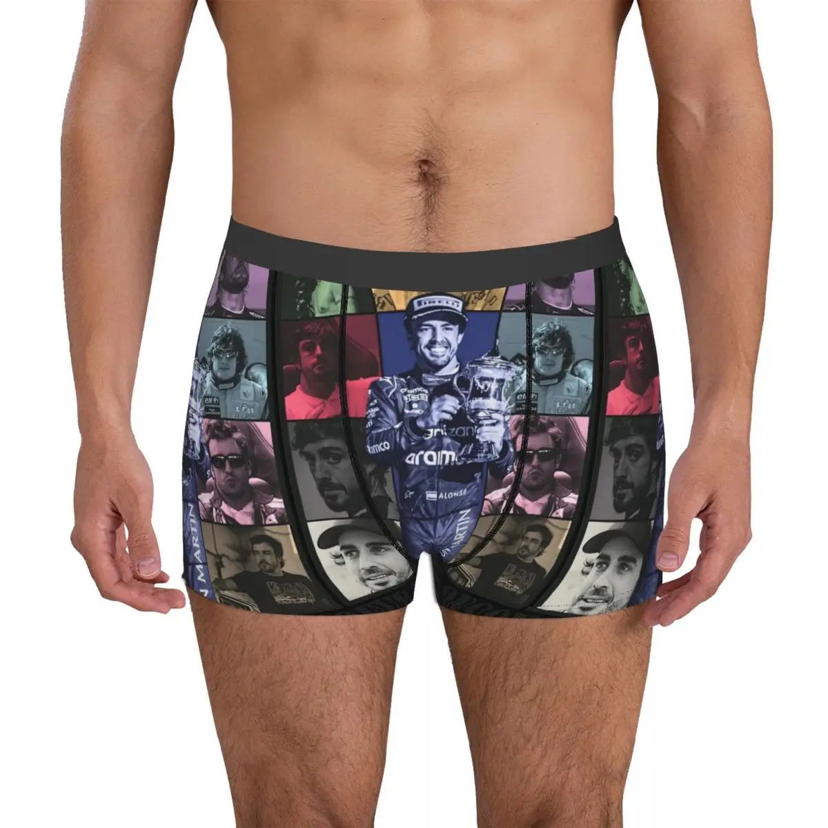 Fernando Alonso The Eras Men Long Underwear Boxer Shorts Panties Sexy Breathable Underpants for Male Plus Size