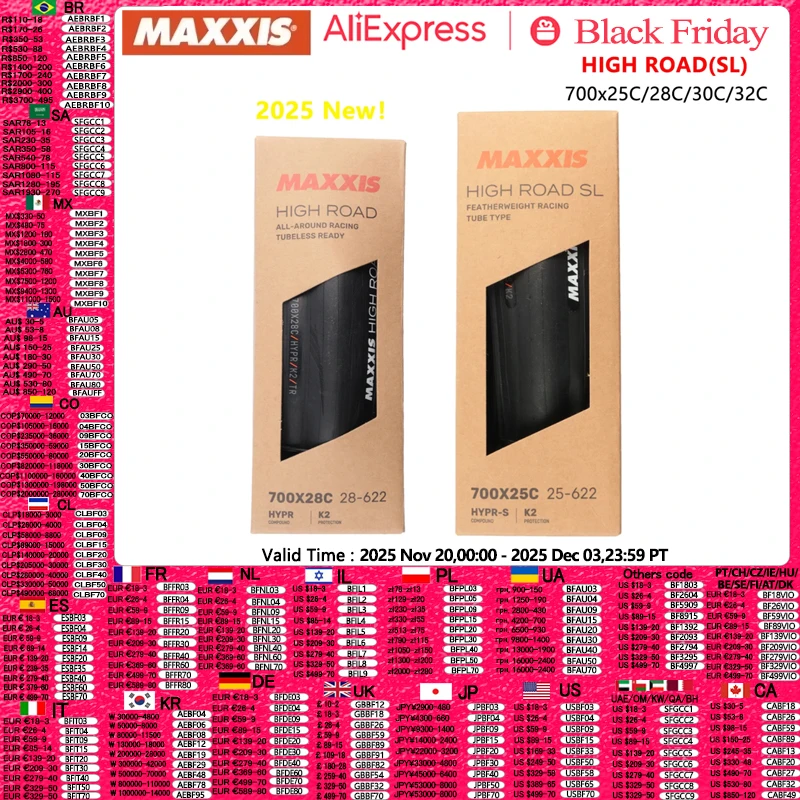 

MAXXIS New HIGH ROAD SL Road Bicycle Tires Ultra light Tubeless Racing Road Bicycle Tire 700x25C/28C/30C/32C All-Around Racing