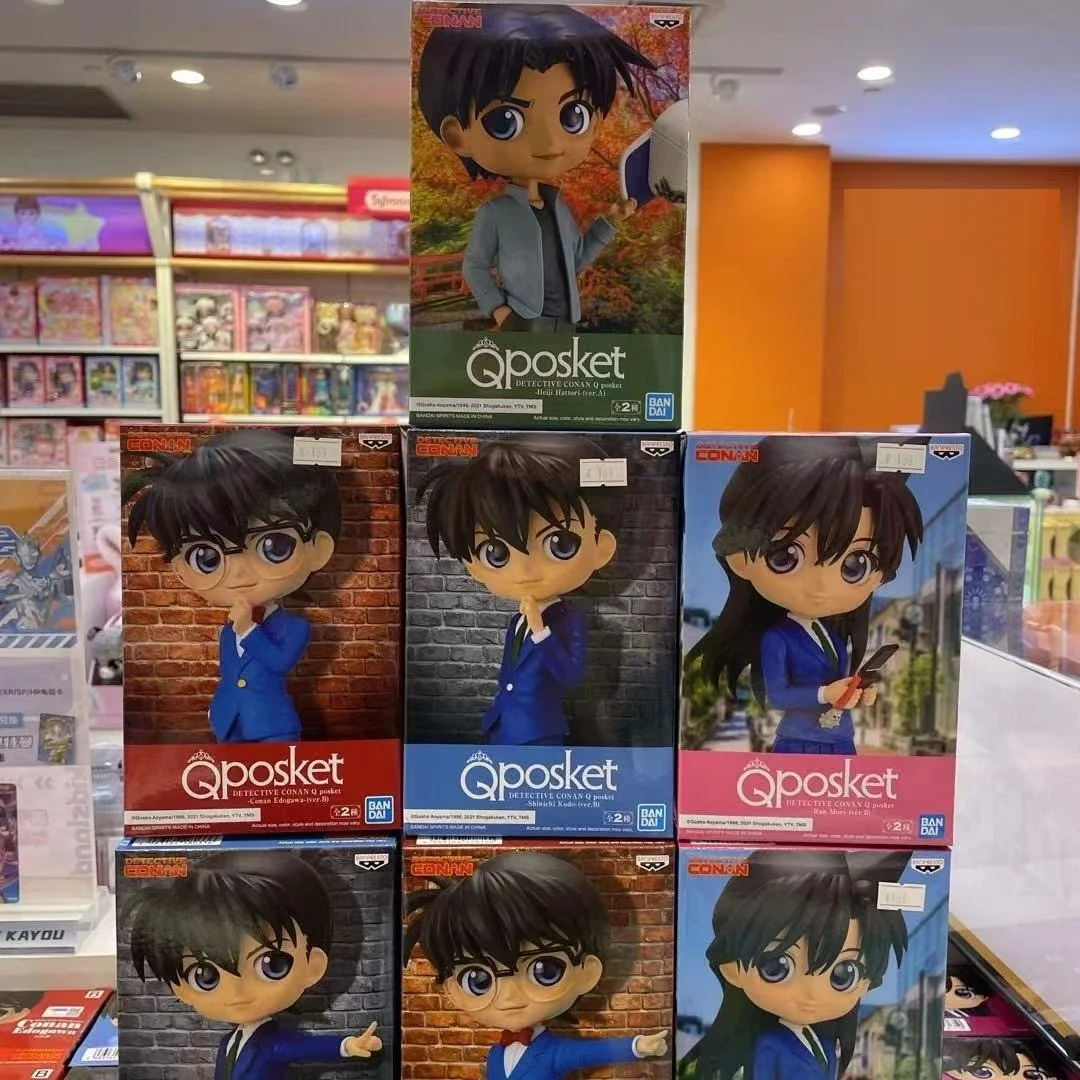 

Bandai Detective Conan Anime Figure Desktop Ornaments Kudo Shinichi Mori Ran Edogawa Conan Japanese Cartoon Doll Gift