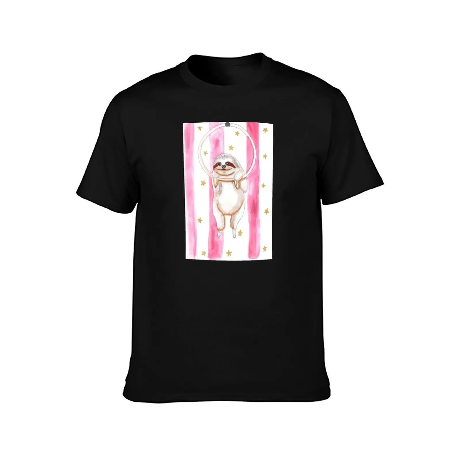Circus Sloth Watercolor T-Shirt Simple Graphic Design T-Shirt