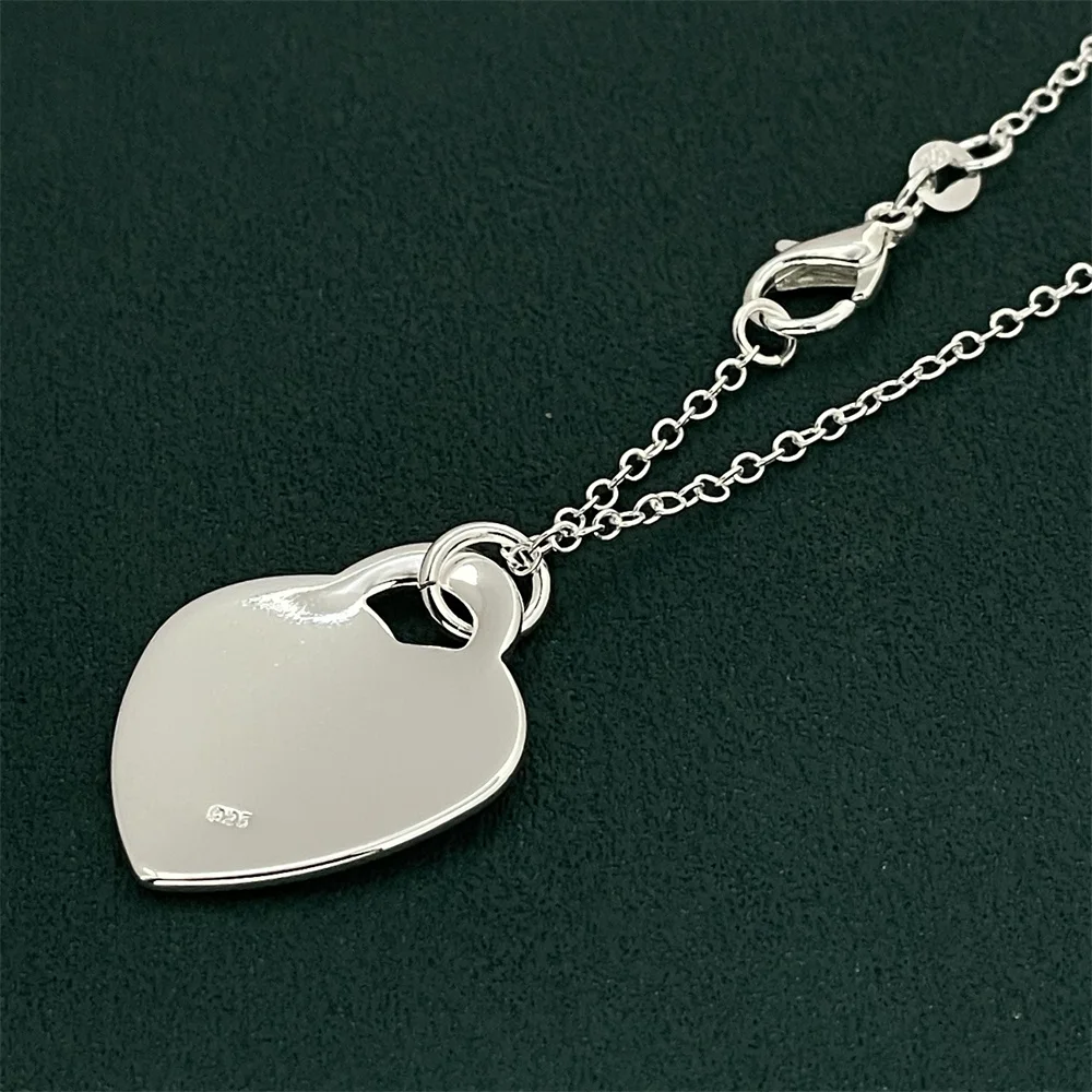 Andara 46CM silver color fashion heart pendant necklace jewelry men and women jewelry engagement gift