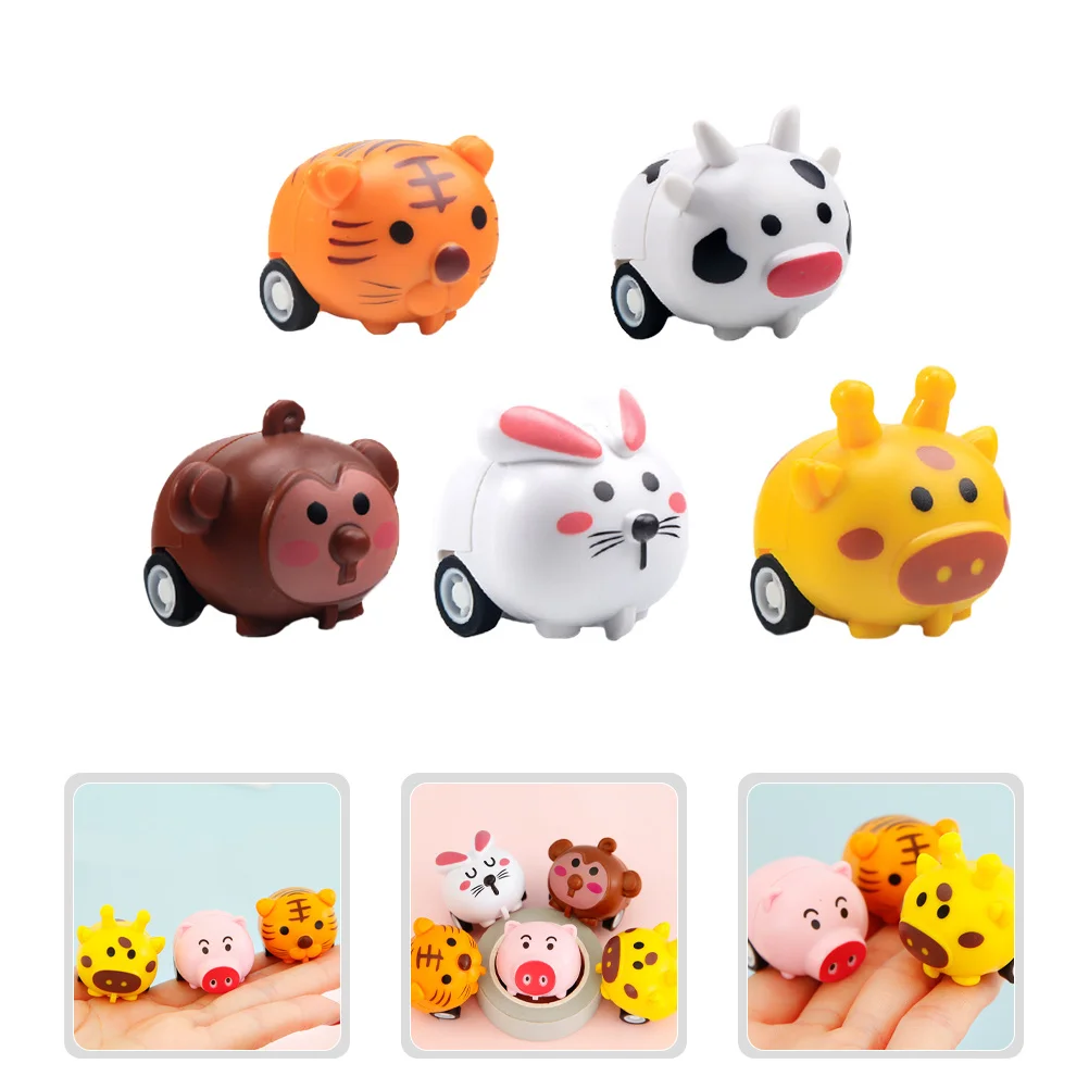 5 قطع من سيارة التراجع للأطفال مع مادة آمنة بلمسة نهائية ناعمة للأولاد الصغار والبنات، ألعاب تعليمية تفاعلية ممتعة للأطفال الصغار #5