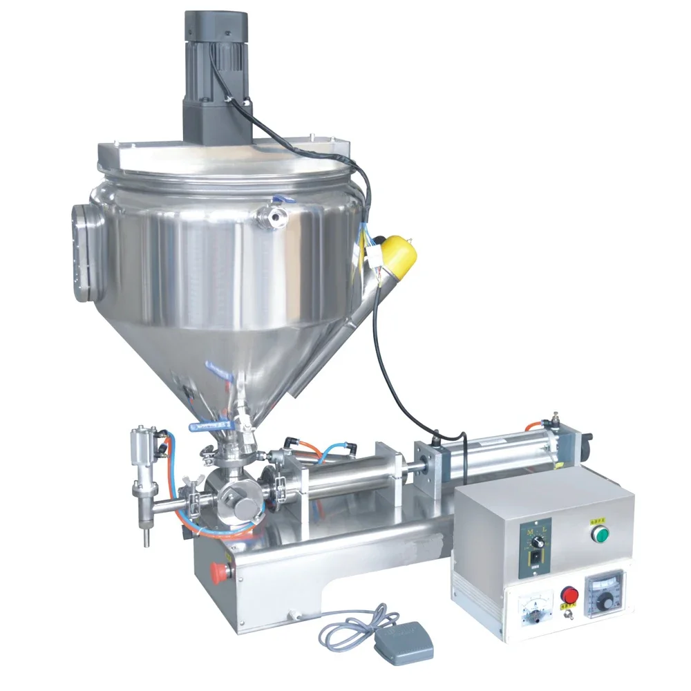 

G2WGD100 Customized single head paste filling machine with luxury type heating tank and mixing system