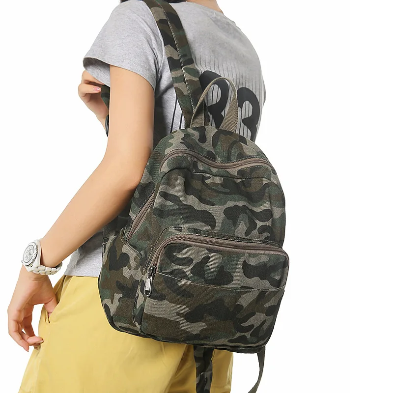 Japanese Streetwear Girls Backpack - Water-Resistant Camo & Leopard Print, Student Commuter Rucksack for Travel & School