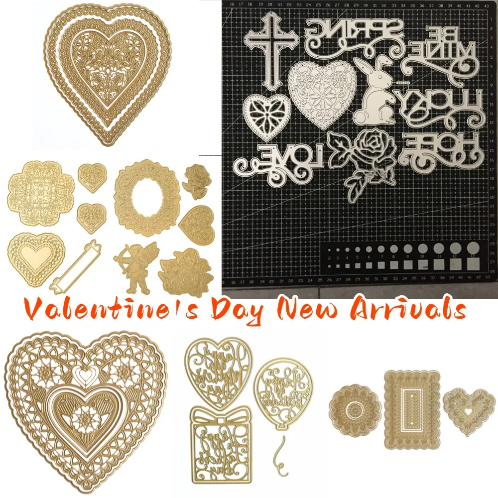 Arrival 2025 New Metal Cutting Dies For Scrapbook Diary Decoration Embossing Template Diy Valentine's Day Greeting Card Handmade
