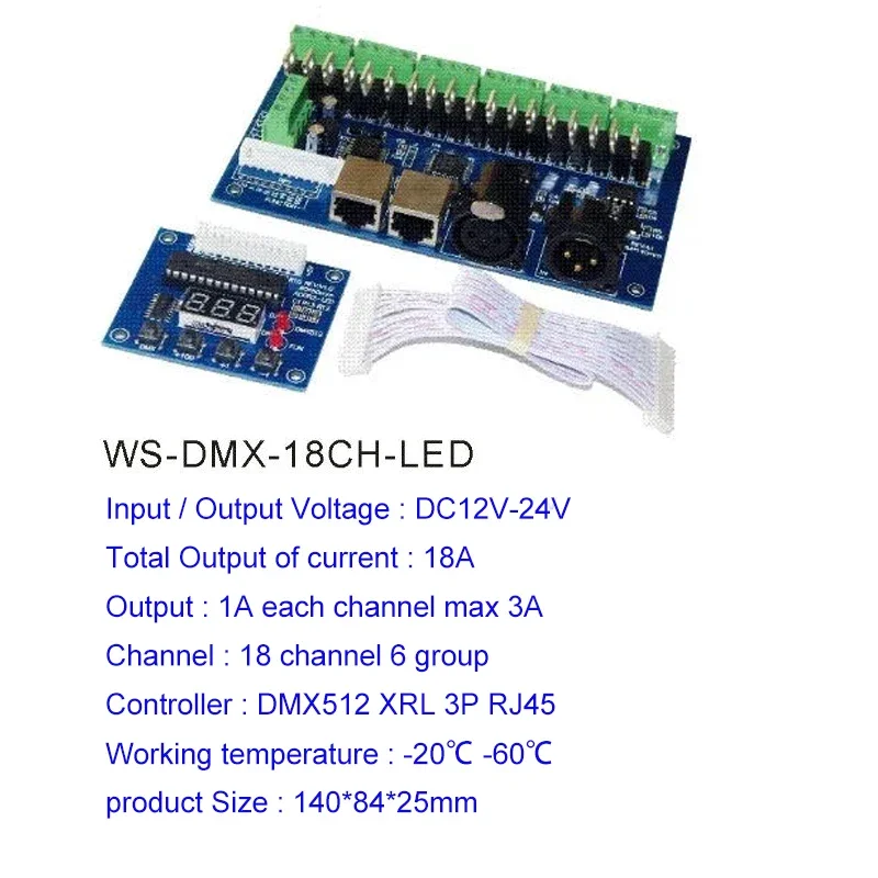 18CH/24CH/27CH/36CH/40CH DMX RGB RGBW LED-controller DMX512-decoder