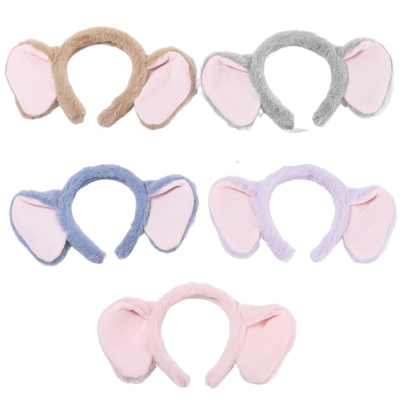 Plush Elephant Cartoon Headband for Kids Hairpieces Headwear Soft Hair Accessory for Makeup and Skincare Drop shipping