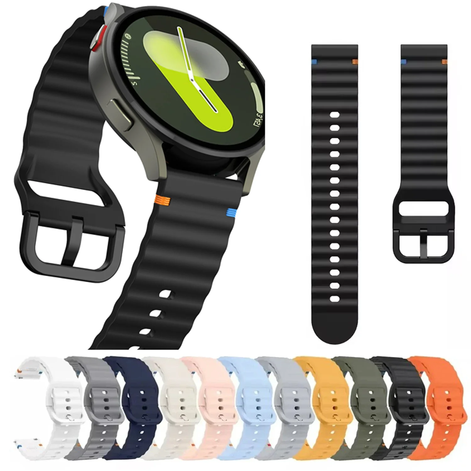20mm 22mm Uhrenarmband für Huami Amazfit BALANCE Band GTR 4 2 2E GTR3 Pro/GTS 4/2 Mini GTS 3/Bip 3 Pro 4/5 Silikon-Wellenarmband