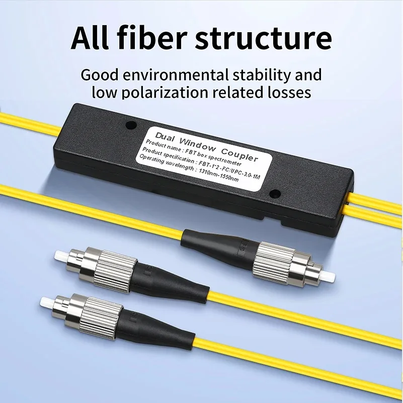 

1x2 FCUPC-FCUPC Fiber Optic Splitter FTTH Tapered 1 to 2 Splitter Box 1 Point 2 PLC Optical Fiber Splitter Box