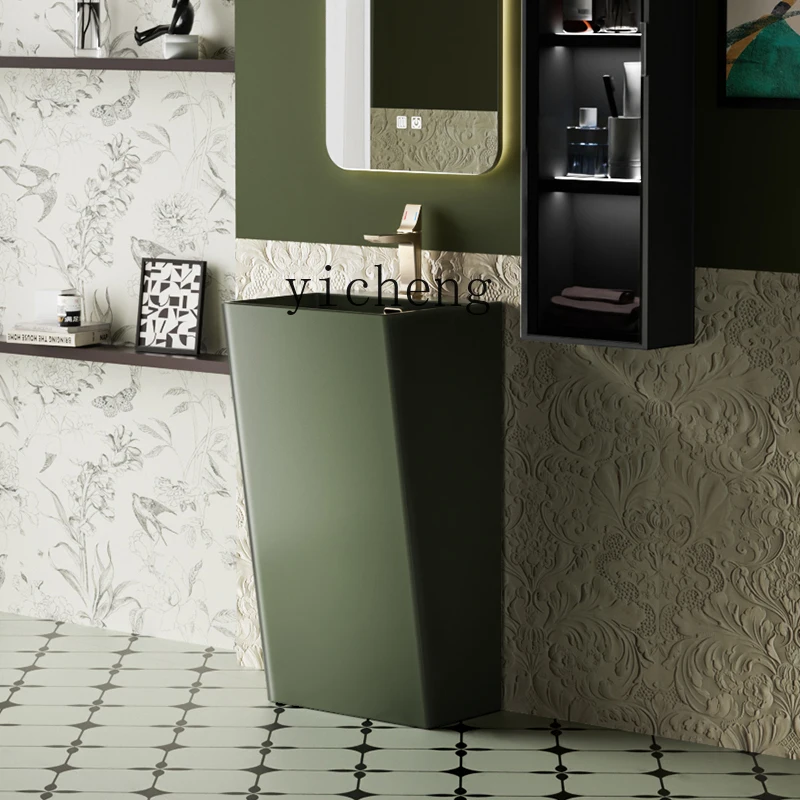 

HYS bathroom integrated ceramic washbasin, European retro wind floor-to-ceiling washbasin