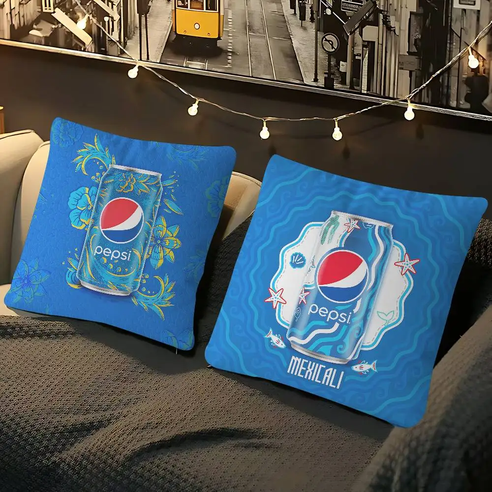 SodaS Brand Art - Funda de almohada Pepsis Funda de cojín extraíble y lavable - Lino suave para todas las estaciones