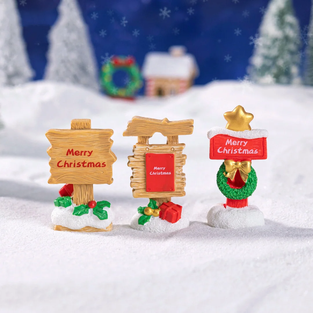 Miniature Ornament High Quality Christmas Road Sign Small Ornament Decoration Creative Diy Decoration Accessories For Home Pot