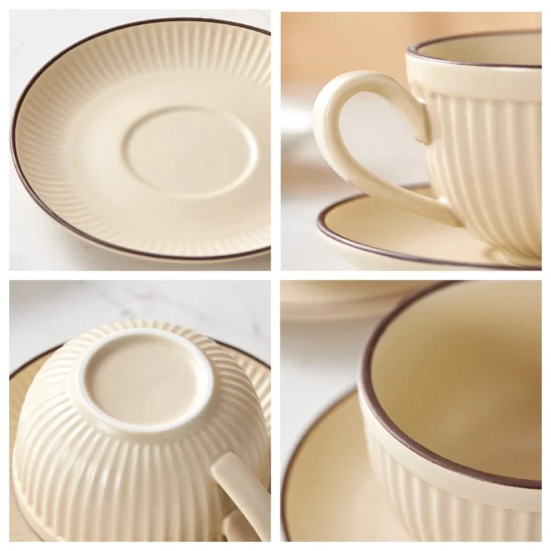 Tazza da caffè e piattino in ceramica semplice tazza da latte di alto valore casa creativa inglese tè pomeridiano set di tazze da caffè regali di festa