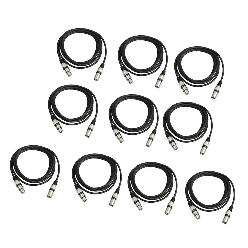 10pcs Beautiful And Durable DMX Signal Cable XLR Male To Female Cable 9.84ft