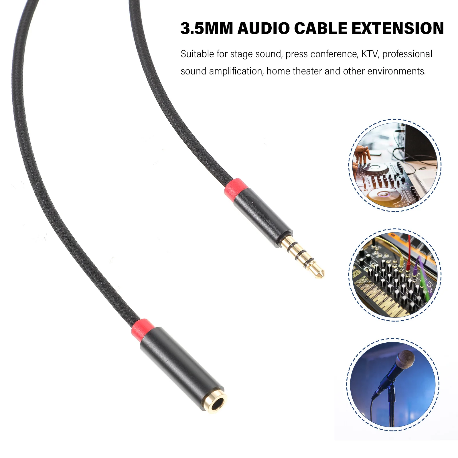

3M 3.5mm Audio Cable Extension Male to Female Headset Aux Cord for Camera Mixer Amplifier Press Conference Sound