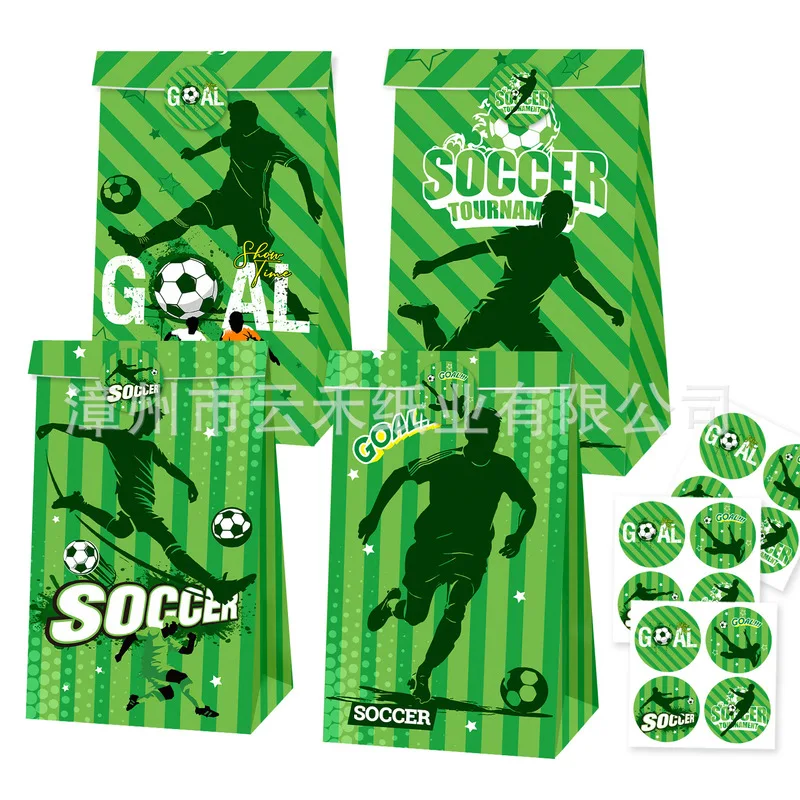 

12/24pcs Children Love Soccer Football Style Candy Gift Bag Birthday Party Candy Popcorn Festival Gift Packaging Paper Bag