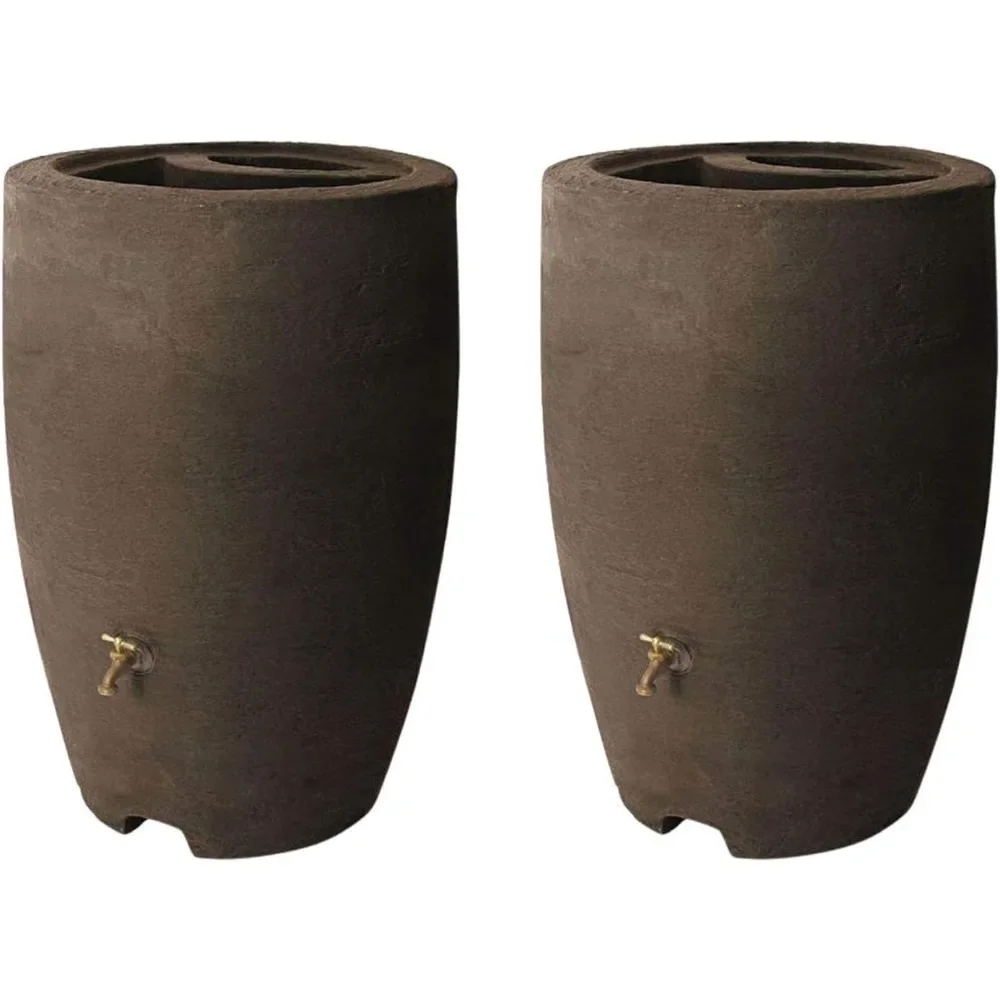 

Athena 50 Gallon Plastic Outdoor Rain Barrel with Brass Spigot, Screen Guard for Rain Water Collection and Storage