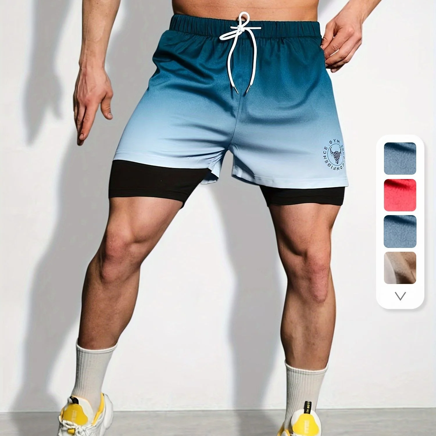 2026 Sommer neue europäische und amerikanische Herren-Sport- und Freizeit-Shorts, atmungsaktive, schweißabsorbierende, schnell trocknende Shorts – Detail 8