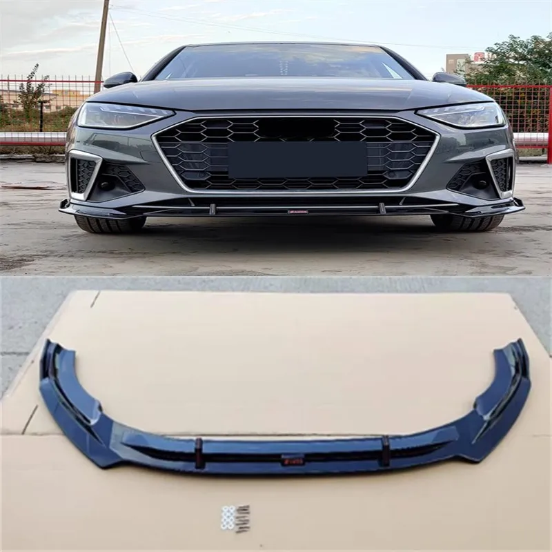 

For Audi A4/A4L 2020 2021 2022 2023 2024 Real Carbon Fiber Front Bumper Lip Spoiler Kit